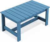 SERWALL Rectangle Outdoor Coffee Table, HDPE Patio Coffee Table, Navy SERWALL