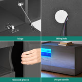 YITAHOME TV Stands for Living Room, 75 inch TV Stand, LED Entertainment Center with Storage, Modern Television Stands, High Glossy Gaming Media Stand, Grey YITAHOME