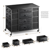 EnHomee 24 Drawers Black Dresser for Bedroom, Dressers & Chests of Drawers with 4 Wheels and 40“ * 23” Wide Wooden Top, Metal Frame, Organizer Island with Hooks for Bedroom, Cloakroom, Dressing Room EnHomee