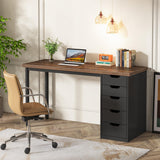Tribesigns 47 inches Vanity Desk with 5 Drawers (Brown+Black) Tribesigns
