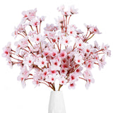 Sggvecsy Artificial Cherry Blossom Flowers 4 Pcs Faux Cherry Blossom Stems Faux Silk Cherry Blossom Branches 15.7’’ Fake Peach Flowers for Vase Arrangements Home Wedding Table Decor (Pink) Sggvecsy