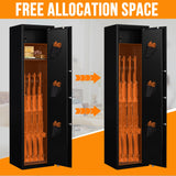 8-12 Fingerprint Gun Safe for Rifles and Pistols,Gun Safes for Rifle and Password Lock, No Assembly Required Quick Access Biometric Gun Cabinet,Dual Alarm & Mute Mode Switching HEANVO