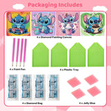 KOJEFCV 4 PCS Diamond Art Painting Kits for Kids, Cartoon Diamond Art for Kids Ages 4-8-12, Cartoon Gem Painting Kit Crafts Beginners for Gift Home Wall Decor (6x6 inch) KOJEFCV