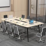 Loomie 8FT Conference Table, 94.49" L x 47.24" W x 29.53" H Meeting Seminar Table with Grommet, Large Boat Shaped Computer Desk, Boardroom Desk for Office Meeting Conference Room Loomie