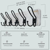 Dseap Coat Rack Wall Mounted - Heavy Duty Farmhouse Rustic Wall Coat Hanger with 5 Wire Hooks for Clothes Hat Jacket Towel, RusticWire, J1-5A, Whitewash & Black Dseap