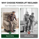 FLEXISPOT XL1 Power Lift Recliner Chair for Elderly, Triple Motor Electric Lift Chair with Infinite Position, Side Pockets, Stand Assist for Seniors, Single Sofa for Living Room Bedroom (Brown) FLEXISPOT