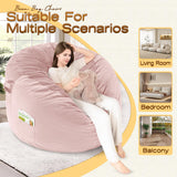 Memory Foam Bean Bag,Multiple Sizes Bean Bag Chairs for Adults,Fluffy Couch for Living Room Bedroom College Dorm,Bean Bag Chair with Filler Included (Pink, 4FT) TaiBest