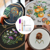 13pcs Punch Needle Kits, Adjustable Complete Punch Needle Tool Set Wooden Handle Embroidery Pen Include Punch Needles and and Threaders for Adults Beginner Floss Cross Stitching Sewing Craft Supplies NQEUEPN