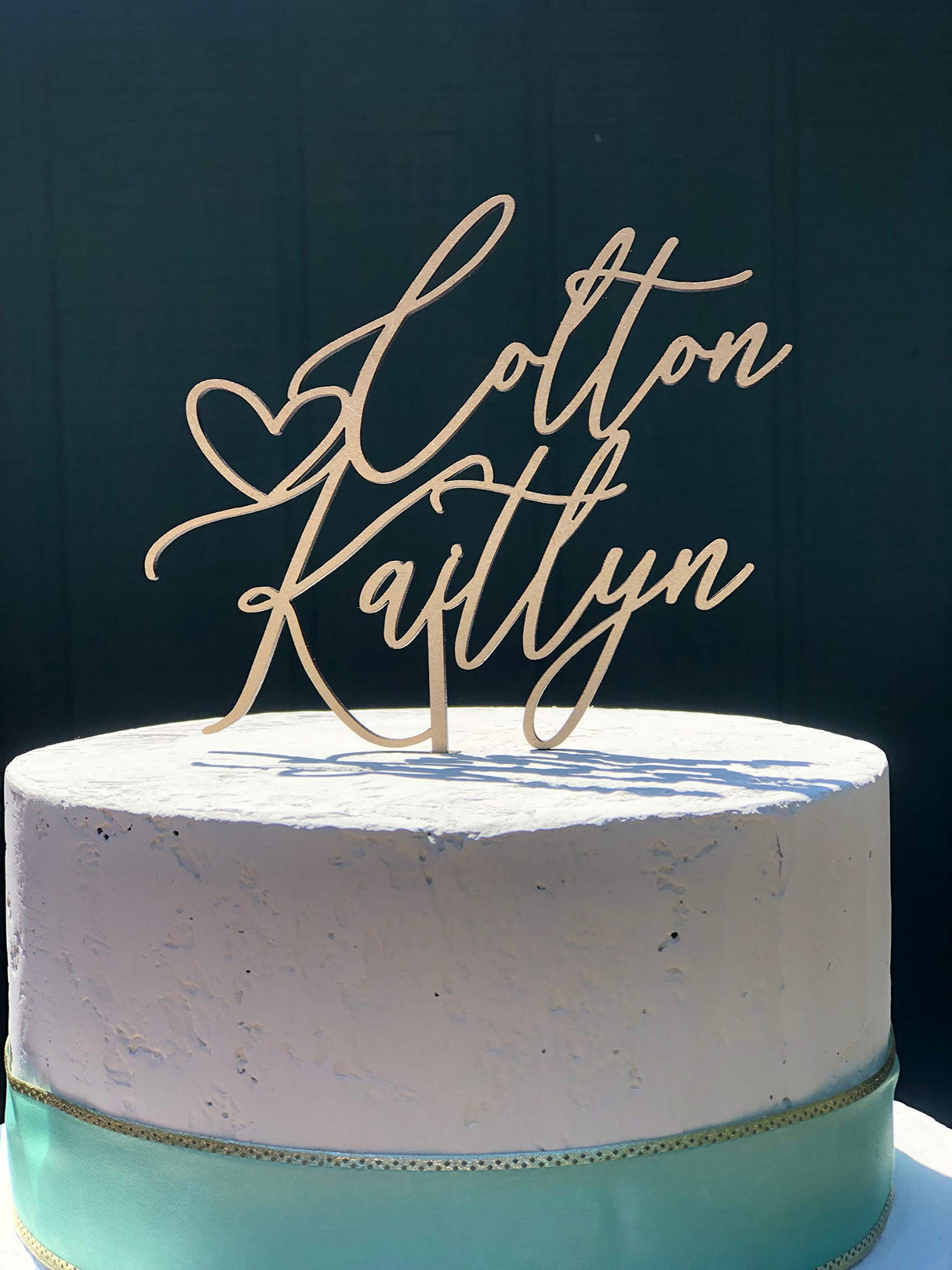 Personalized Rustic Name Wedding Cake Topper | Custom Cake Topper | Wood Cake Topper designLEE Studio