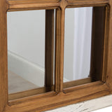Kate and Laurel Boldmere Large Traditional Wood Windowpane Arch Mirror, 28x44, Rustic Brown and White Kate and Laurel