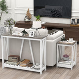 UYIHOME Farmhouse Entryway Console Table, 39.3inch Sofa Table Behind The Couch, Narrow Entryway Table for Hallway, Living Room, Foyer, Oak Grey UYIHOME