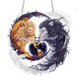 Diymood DIY Hanging Diamond Art Kits for Adults Lion, Diamond Painting Kit Pendant Special Shaped Double Sided Acrylic Sun Catcher Board Wreath Pendants Canvas Window Wall Decor 7.88 x 7.49 Inch Diymood