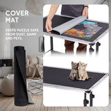 Becko US 1500 Piece Jigsaw Puzzle Table with Legs, Adjustable & Stand Up Puzzle Tables, with 5 Tilting Angle & Height Adjustment, Wood Jigsaw Puzzle Board with Cover Mat, Enclosed with 4 Wheels Becko US