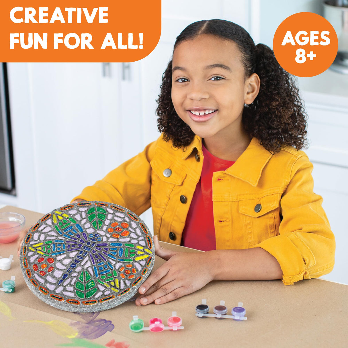 MindWare Paint Your Own Stepping Stone: Dragonfly - Paint Your Own Stepping Stones for Kids Craft Kit Includes Paint, Brushes and Instructions MindWare