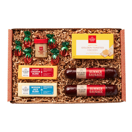 Hickory Farms Farmhouse Meat & Cheese Food Gift Basket (Small) - Food Gift Box | Charcuterie Board Food | Sausage and Cheese | Father's Day Gift | Mother's Day Gift | Christmas Gift Basket | Holiday Gift Basket | Housewarming Gift | Gourmet Food Gift Bask Hickory Farms