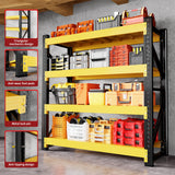 CXUZCZ 4000LBS Garage Shelving 48" W Garage Shelving Heavy Duty 4-Tier Metal Storage Shelves Adjustable Shelf Unit Storage Rack for Basement Supermarket Warehouse 48" W x 24" D x 78" H Yellow CXUZCZ
