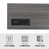 Forevich Console Table Sofa Entryway Couch Table with USB Power Outlet for Living Room Hallway Mesh Shelf 47 Inch Grey Oak Forevich