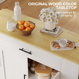 IRONCK Kitchen Island with Storage, 47.2in Rolling Island on Wheels, Kitchen Cart with Drop Leaf, Drawer and Towel Rack for Home, Dining Room IRONCK