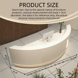 odrma Retail Counter, Arc Receptionist Desk for Beauty Salon Clothing Store Retail Counter, Office Boutique Lobby, Customized Logo No Assembly Required Ships in One Piece, with Hidden LED Lighting odrma