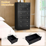 Karl home Black 7 Drawer Dresser for Bedroom, Tall Dresser Chest of Drawers, Rustic Wood Bedroom Dressers Clothes Organizer, Anti-Tipping Device, Rose Gold Metal Handle, Living Room, Entryway, Office Karl home