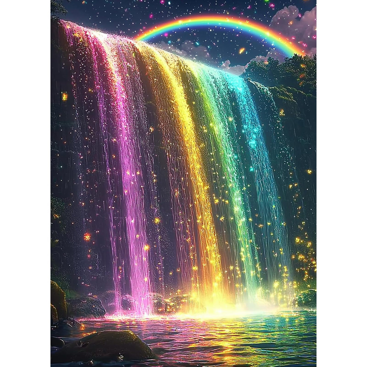 ZENDIYO Rainbow Falls Diamond Painting Kits for Adults, 5D Diamond Art Kits for Adults Beginners, DIY Full Drill Diamonds Dots Gem Art Painting and Crafts for Home Wall Decor 12x16inch ZENDIYO