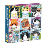 Galison Bookish Cats 500 Piece Family Puzzle, Multicolor Abrams