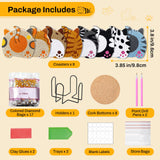 Snuvid Diamond Art Painting Coasters Kits, 8Pcs Cat Butt Coaster with Holder for Adults, Non-Slip DIY Dot Paint Craft Kits, Funny Cat Lover Gifts for Women Snuvid