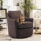 COLAMY Swivel Accent Chair Armchair, Upholstered Round Barrel Chair, 360° Swivel Chair, Morden Arm Chair for Living Room/Nursery/Bedroom-Coffee COLAMY