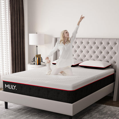 MLILY California King Mattress Bed Mattress, Manchester United 10 Inch Memory Foam Mattress, Cool Sleep & Pressure Relief, Made in USA, White