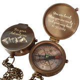 SFdizayn Personalized Compass Gift for Men - Custom Engraved Working Brass Pocket Compass - Customized Anniversary Gifts for Him, Husband, Boyfriend & Dad - Engravable, Functional and Handmade SFdizayn