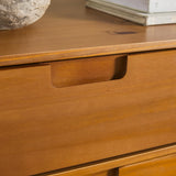 Walker Edison Sloane 6-Drawer Groove Handle Solid Wood Dresser, 52 Inch, Caramel Walker Edison
