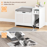 IDEALHOUSE Litter Box Enclosure with Top Opening with Cushion, Cat Litter Box Furniture Hidden, Litter Box Hidden, Cat House, Privacy Cat Litter Box Cabinet, White IDEALHOUSE