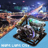 OWNONE 1 3D Wooden Puzzle Marble Run with LED Lights, Wooden Model Building Kits for Adults, Wood Mechanical Puzzle Building Set, Office Desk Decor Gift for Men Adults (312 PCS) OWNONE 1