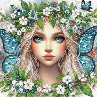 AiYuanzsh Diamond Art Painting Kits for Adults Pretty Princess Butterfly Fairy, 5D Special Shape Diamond Painting Kit, Unique Diamond Art for Beginners DIY Craft Wall Décor Gift 12×12 Inch