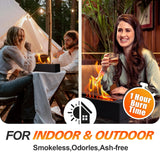 KORNIFUL Tabletop Fire Pit with S’Mores Maker Kit – Large Indoor & Outdoor Portable Fireplace for Patio, Balcony, Holiday Parties, Family Gatherings & Friday Nights – Premium Table Top Firepit KORNIFUL