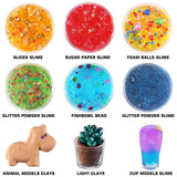 126 Pcs DIY Slime Making Kit for Girls Boys - Birthday Idea for Kids Age 5+. Ultimate Slime Supplies Include 28 Crystal Slime, 2 Glow in The Dark Powder, 48 Bottle Glitter Jar etc. BYONEBYE