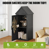 Upgraded Outdoor Resin Storage Shed with Removable Shelves, Lock Ring & Reinforced Floor - All-Weather Garden, Patio Cabinet (Black) Fancyango