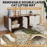 DOICAH Cat Litter Box Enclosure for 2 Cats, Hidden Cat Litter Box Furniture with Double Room,Indoor Cat Condo TV Stand, Double Litter Box Enclosure,Wooden Cat House,Litter Box Furniture DOICAH