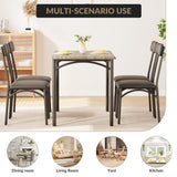 Litake Dining Room Table Set for 4, Kitchen Table Set with PU Upholstered Chairs, Square 5 Pieces Dining Table Set for Small Space, Apartment, Gray Litake
