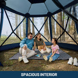 Timber Ridge 12 x 11ft Pop Up Gazebo, Portable Instant Screen House with Netting, Easy 60-Second Set-Up, Fits 6 People, Ideal for Camping, Backyard, Patio, Tailgating, Picnics TIMBER RIDGE