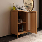 Ball & Cast Bamboo Storage-Cabinet, Bathroom Freestanding Cabinet with Slat Door,Multi-Purpose Bamboo-Floor Organizer for Entryway Living Kitchen Entryway, Natural Ball & Cast