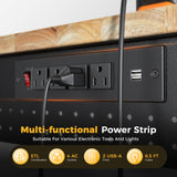 CAMMOO 48" Adjustable Heavy Duty Workbench, 2000 LBS Load Capacity Rubber Wood Work Table with Pegboard, Power Outlets, Work Bench for Garage, Workshop, Office, Home, Commercial CAMMOO