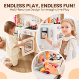 Tinysure Play Kitchen for Kids - Toy Kitchen Set for Toddlers with Realistic Lights and Sounds, Kids Kitchen Playset with Abundant Toy Food Set, Best Gift for Kids Ages 3+ TINYSURE