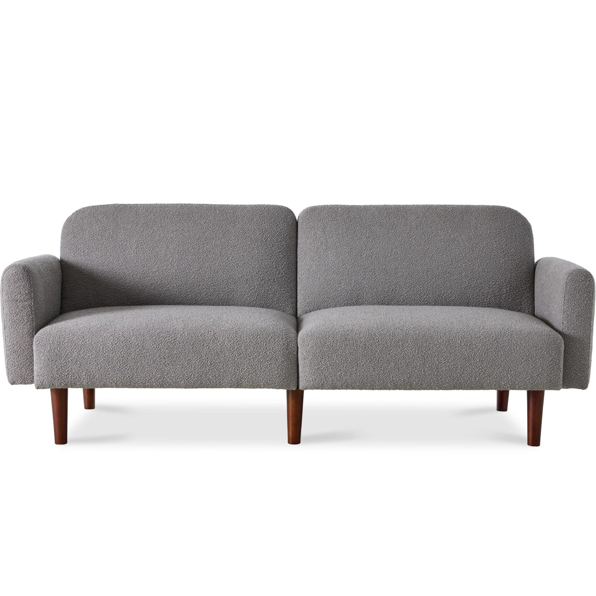 Best Choice Products 77" Mid Century Modern Boucle Loveseat Sofa, Couch, Convertible Sofa Sleeper Bed w/Real Wood, Removable Armrest - Storm Gray Best Choice Products