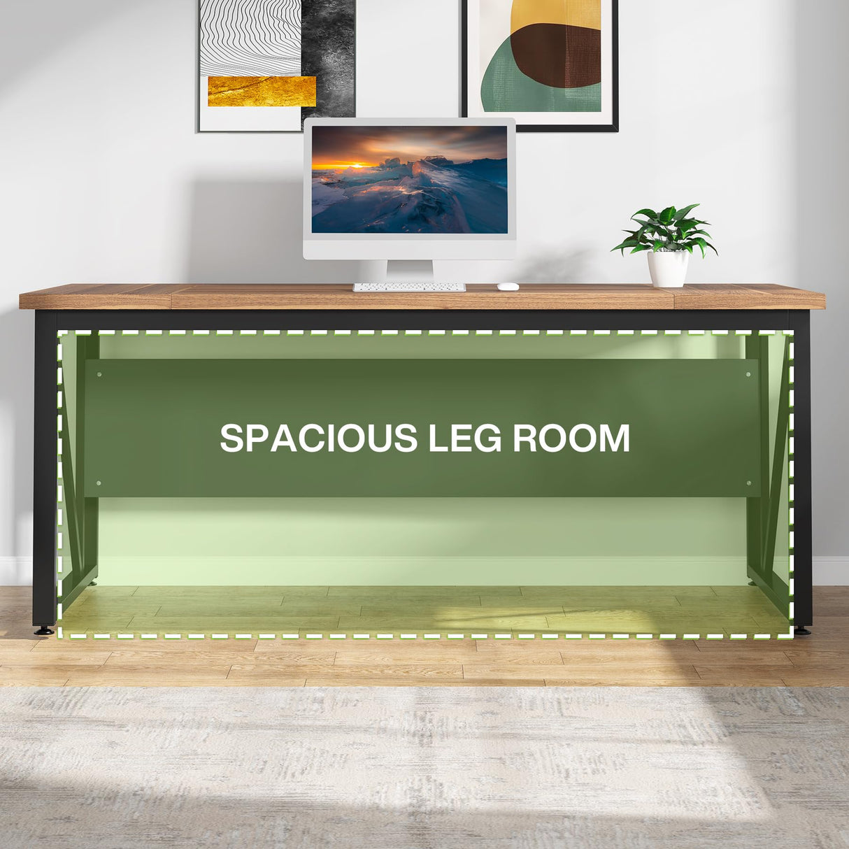 Tribesigns 63 inches Executive Desk and 47" lateral File Cabinet, L-Shaped Computer Desk Home Office Business Furniture with Drawers and Storage Shelves, Office Table,Brown and Black Tribesigns