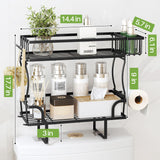 Kitstorack 2-Tier Over Toilet Storage, Easy to Install without Drilling or Screwing, Suitable for Bathroom Organizers and Storage, Over the Toilet Shelf as Space Savers Kitstorack