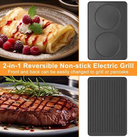 Raclette Table Grill, Indoor Grill Korean BBQ Grill Electric Griddle, 2 in 1 Electric Griddle Nonstick with 8 Raclette Cheese Pans Adjustable Temperature Control 1300W Ideal for Family and Party Fun TONZE