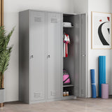 Kooyon Metal Lockers for Employees,71" Metal Storage Cabinet with Lock,1 Door Steel Storage Locker Cabinet for Home,Gym,School, Office,Garage-Assembly Required(Gray) Kooyon