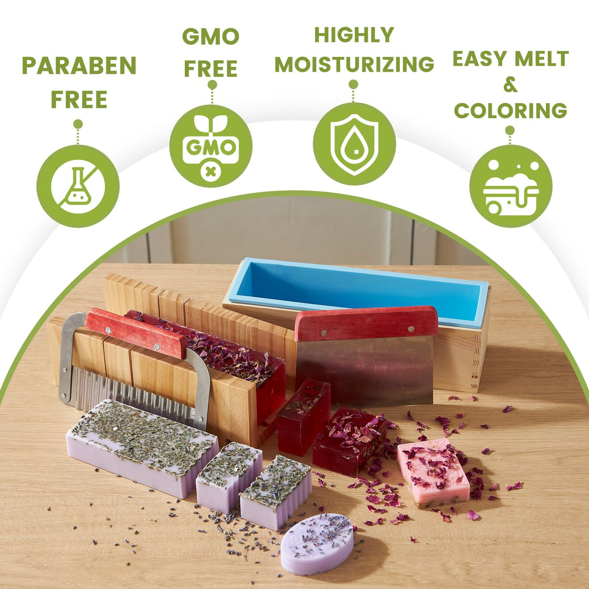 PIUH Deluxe Soap Making Kit for Soap Making,DIY Soap Making Full Set Kits Includes Soap Melter,4 lb Soap Base,8 Essencial Oils,Silicone Loaf Molds & Scraper,Cutter, 8 Dyestuffs for Adult & Kids Gift PIUH