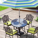 Asxhif Outdoor Picnic Fitted Tablecloth with a Hole and Zipper,Waterproof Patio Table Covers,Elastic Camping Zippered Tablecloth for Picnic, Camping, Dinner,Fit 36"-44"(Round Flower) Asxhif